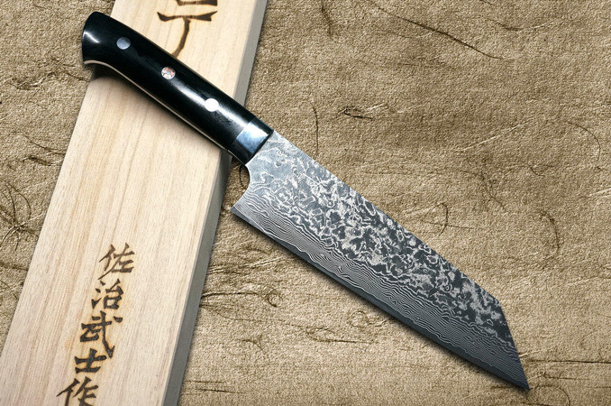 Takeshi Saji R2(SG2) Black Damascus MCB Japanese Chef's Bunka