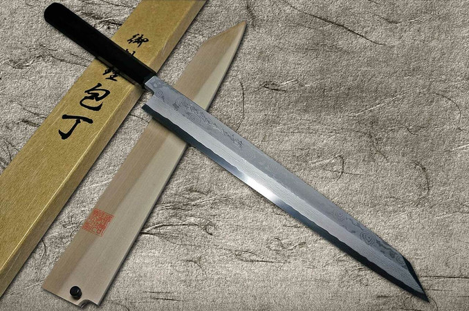 義弘Gingami No.3Damascus Suminagashi G3SN-E 日本厨师用柳叶桐
