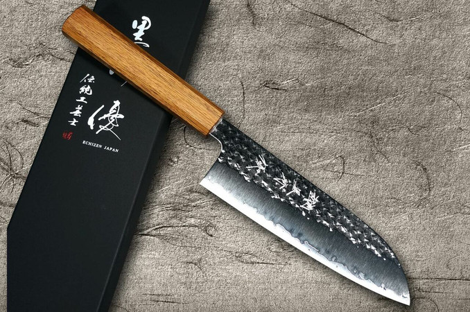 Yu Kurosaki R2(SG2) Hammered SENKO WA OK8M Japanese Chef's Santoku