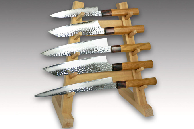 Wood Knife Stand Display for 4 Knives – Tokushu Knife