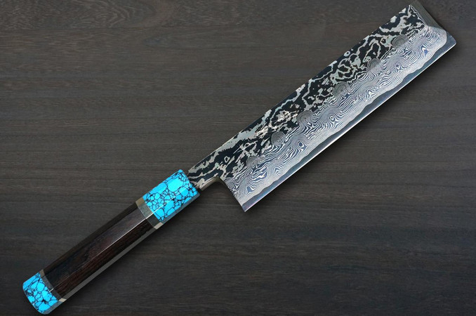 Keiichi Fujii HEKIRYUSHI Aogniko Black Damascus Japanese Chef's
