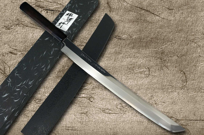 古竹　吉明刀　人物鼠彫　杖　長さ約87cm　V　R9068 古竹 吉明刀 人物鼠彫 杖 長さ約87cm V R9068 古竹