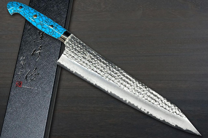 黑崎雄一R2(SG2) 锻打SENKO-EI 定制TCA-K 日本厨师刀Gyuto 270mm 蓝