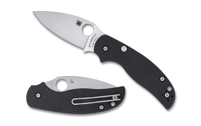 Spyderco Sage 6, Folding Knife, 3 Drop Point Blade, 7.13 Overall Length, CPM S30V Blade Steel, Plain Edge, Satin Finish, Silver, Black Carbon Fiber/G-10 Laminate Handle, Button Release Compression Lock C123CFBCLP