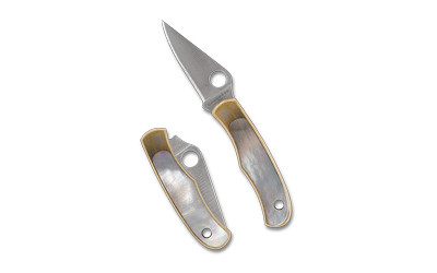 Spyderco Bug 1.25 Nickel Silver Handle with Abalone Inlays Folding Knife - Model C133AP