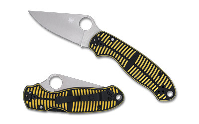Spyderco Para 3 Salt, Folding Knife, 2.93 Drop Point Blade, 7.2 Overall Length, CPM MagnaCut Blade Steel, Plain Edge, Satin Finish, Silver, Yellow and Black G-10 Handle, Compression Lock C223GBKYLMCP