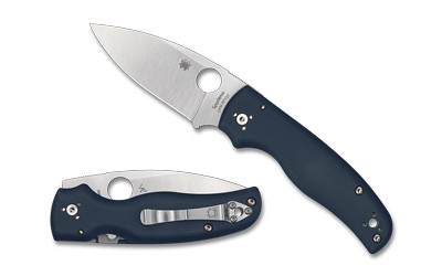 Spyderco Shaman Folding Knife with CPM SPY27 Steel and Blue G-10 Handle – 3.58-Inch Blade