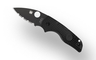 Spyderco Lil Native Lightweight, Folding Knife, Spyderedge Serrations, Black FRN Handle, Matte Finish, Black, 2.43 Blade Length, CTS BD1N Steel C230SBBK