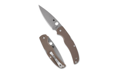 Spyderco Native Chief, Folding Knife, 4.08 Drop Point Blade, 9.08 Overall Length, CPM 15V Blade Steel, Plain Edge, Satin Finish, Silver Blade, Brown G-10 Handle, Back Lock C244GPBN15V