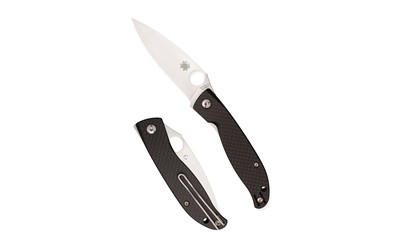 Spyderco Mantra 4 CF Folding Knife with 3.34-Inch Plain Edge and Black G-10 Handle