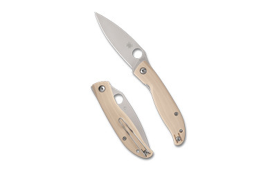 Spyderco Mantra 4 G-10 Folding Knife – 3.34-inch Plain Edge, White Handle