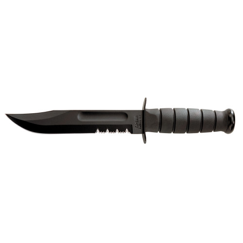 KA-BAR Knives KBAR Fighting Knife 7-Inch Fixed Blade with Partially Serrated Edge and MOLLE Sheath