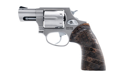 Taurus 856 .38 Special +P Revolver - 2" Barrel, 6 Round, Stainless, Flag Engraved Wood Grips