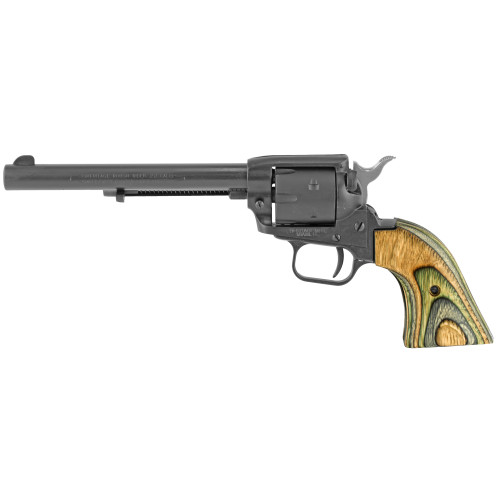 Heritage Rough Rider .22 LR / .22 WMR Revolver - 6.5" Barrel, 6 Round, Satin Black, Camo Green Grips