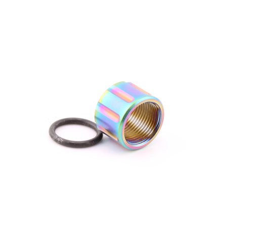 Lakeline 1/2x28 Thread Protector, Fluted, Prizm OilSlick Finish