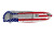 Kershaw Leek 1660USA Folding Knife with USA Flag Handle - Assisted Opening, 3-inch Plain Blade
