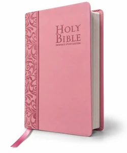 NKJV Prophecy Study Bible Pink Leathersoft by Amazing Facts