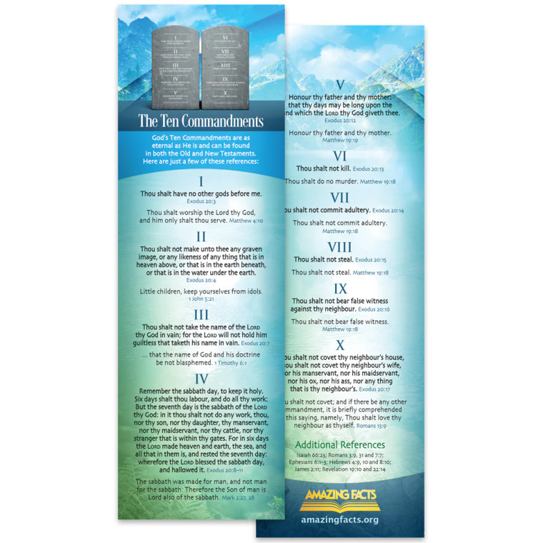 Ten Commandments bookmarks sharing pack