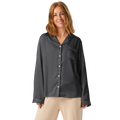 Woman wearing Anuri women’s long sleeve pajama top