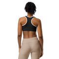 Experience unparalleled comfort and support during your workouts with Anuri Kinetic Racerback Sports Bra, showcasing the supportive racerback cut and flatlock stitching details.