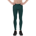 Front view of Anuri Ignite Power Men’s Leggings in a bold teal performance fabric.