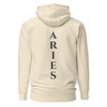 Aries Fire Element hoodie by Anuri with embroidered chest glyph and tonal back design in premium fleece