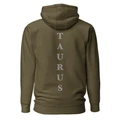 Taurus Earth Element hoodie by Anuri featuring embroidered glyph and tonal back print on premium fleece fabric