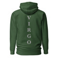 Anuri Elemental Virgo hoodie, back view with vertical Virgo lettering.