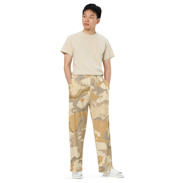 Anuri Wide Leg Pants in Sandlot Pattern – relaxed-fit pants for cozy or streetwear looks