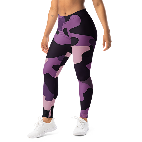 Anuri ShadowCamo recycled performance leggings with purple camo pattern