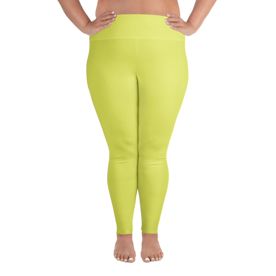 CurveFlow Plus High‑Waist Leggings - Lemon Grass
