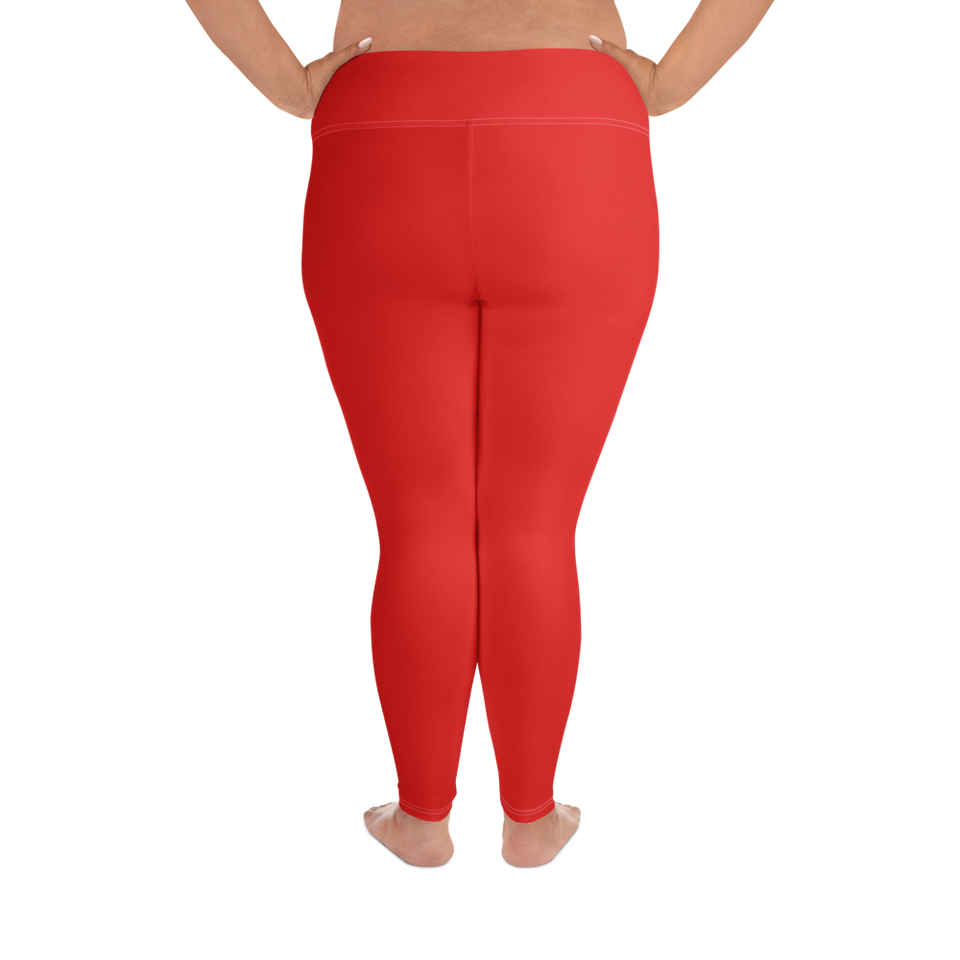CurveFlow Plus High‑Waist Leggings - Poppy Red