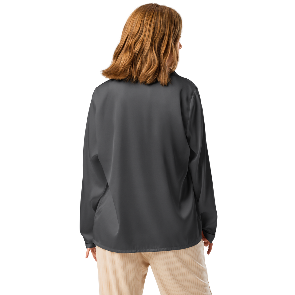 Woman wearing Anuri women’s long sleeve pajama top