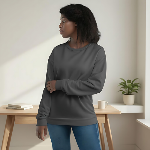 Dark Gull Gray relaxed recycled sweatshirt.