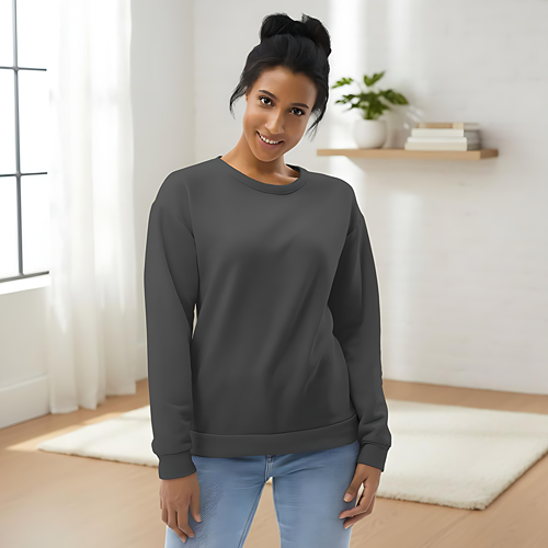 Dark Gull Gray relaxed recycled sweatshirt.