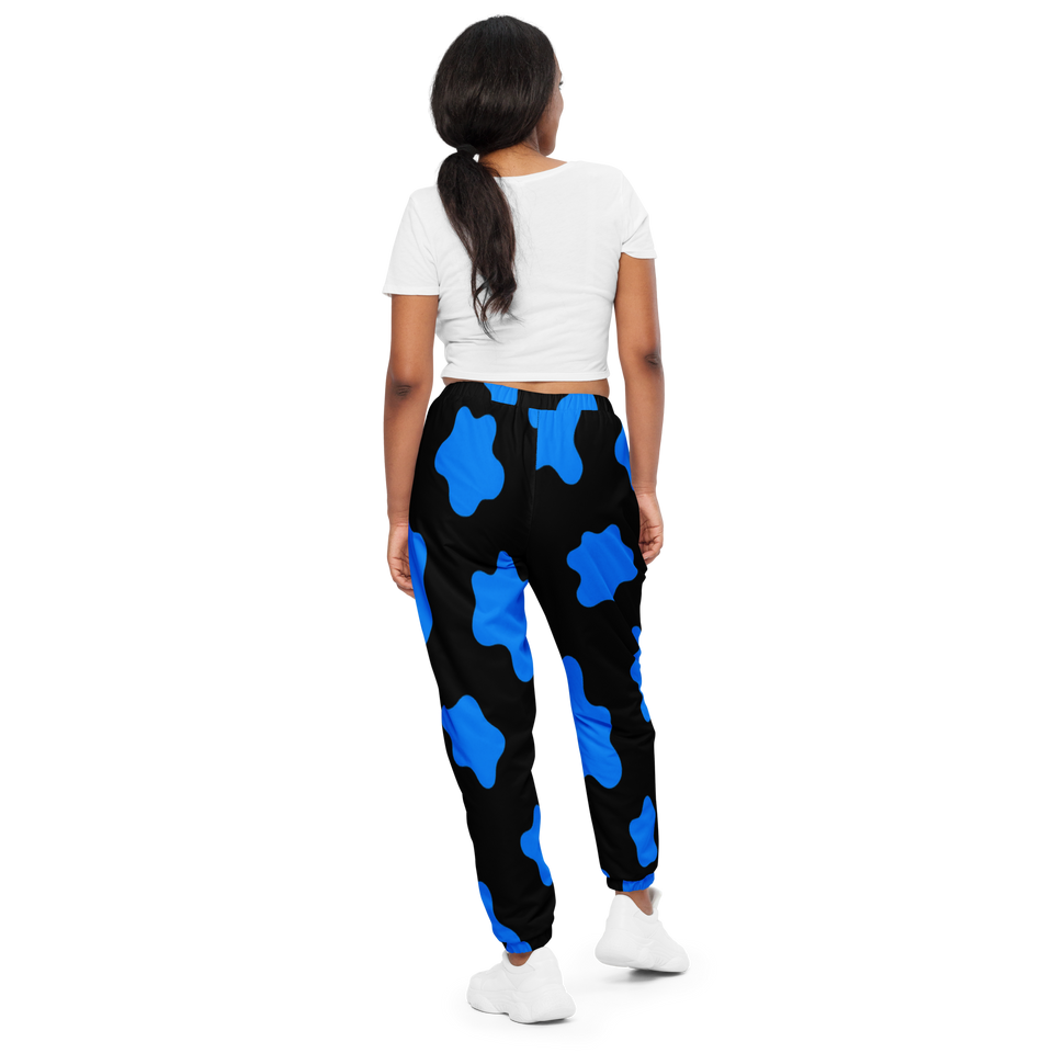 electric blue performance track pants