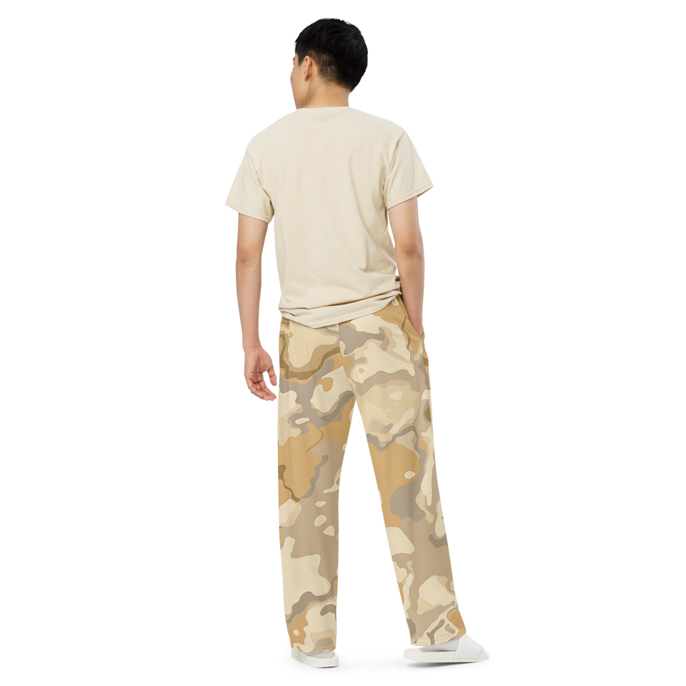 Anuri Wide Leg Pants in Sandlot Pattern – relaxed-fit pants for cozy or streetwear looks