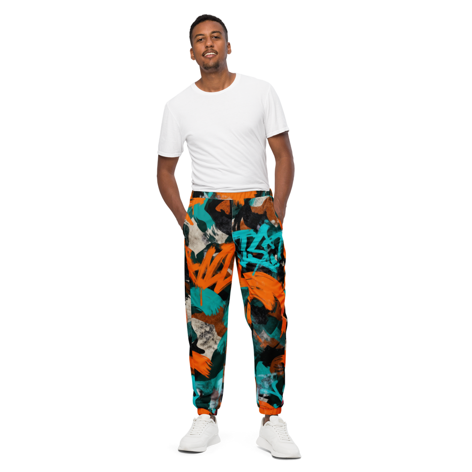 Anuri Track Pants in Urban Pattern – lightweight water-resistant streetwear pants