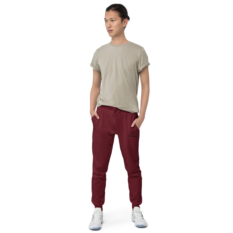 Anuri Momentum Fleece Sweatpants in Maroon with Momentum Logo – cozy unisex fleece joggers