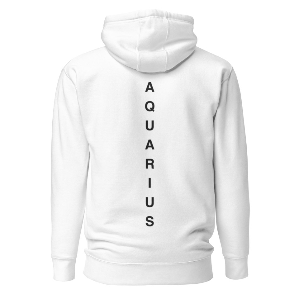 Aquarius Air Element hoodie by Anuri with embroidered chest glyph and tonal back design