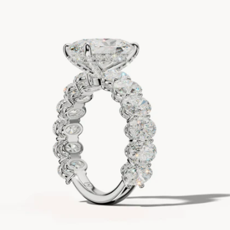 Oval Lab Grown Diamond  4.5mm wide Oval ¾ Eternity Band