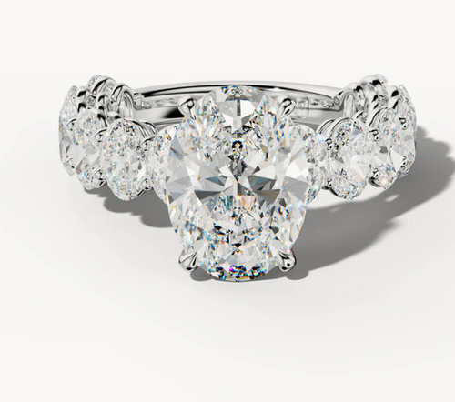 Oval Lab Grown Diamond  4.5mm wide Oval ¾ Eternity Band