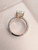 4.04 ct IGI Certified Chunky Radiant Modified Brilliant Ring 3mm Band White Tip Prongs Diamonds Front and Back