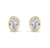 Oval Bezel Stud Earrings 2.0 or 4.0 carat total weight