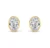 Oval Bezel Stud Earrings 2.0 or 4.0 carat total weight