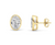 Oval Bezel Stud Earrings 2.0 or 4.0 carat total weight