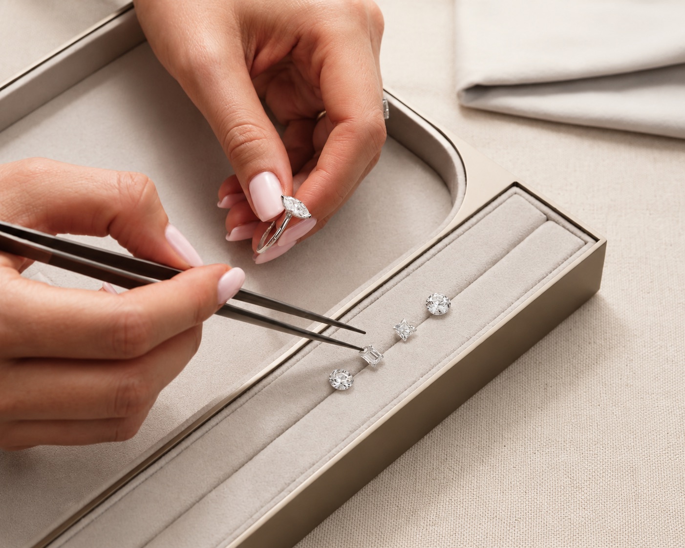 Custom ring design details being reviewed