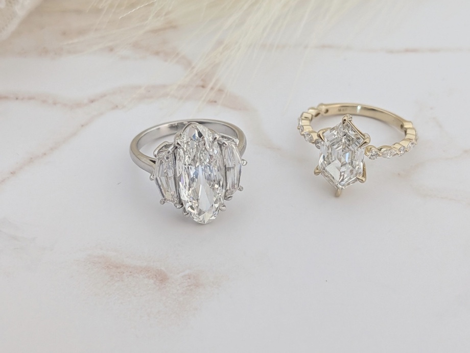 Two custom engagement rings