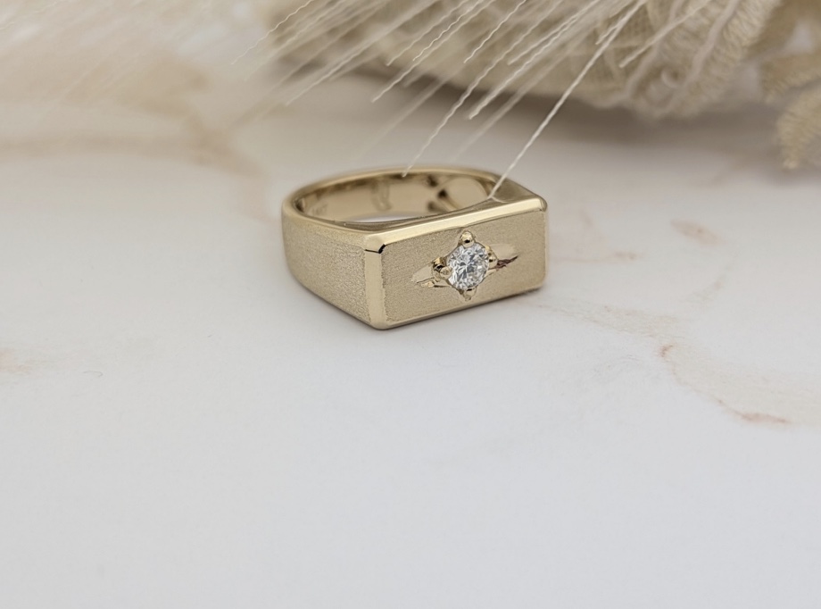 Custom yellow-gold signet ring