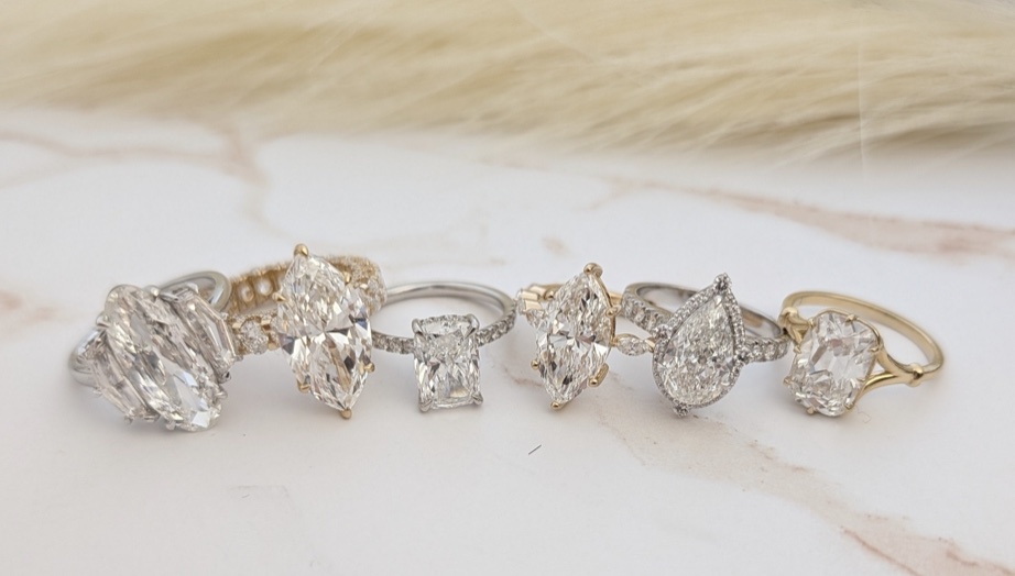 Collection of custom diamond engagement rings